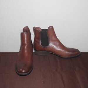 EC LADIES BORN "CASCO" ANKLE BOOTS - 9 BROWN LEATHER